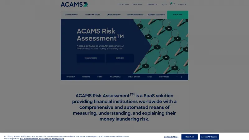 Homepage of ACAMS Risk Assessment