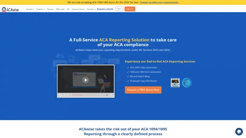 Homepage of ACAwise