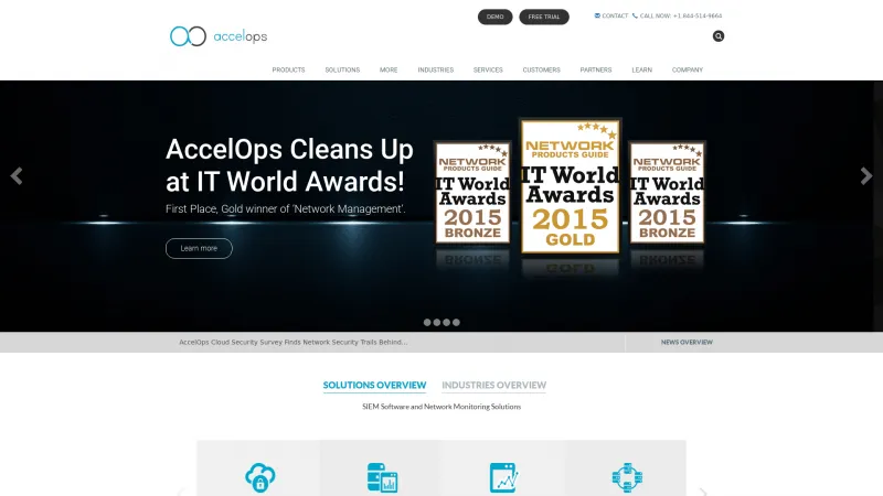 Homepage of AccelOps 4