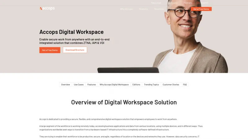 Homepage of Accops Digital Workspace