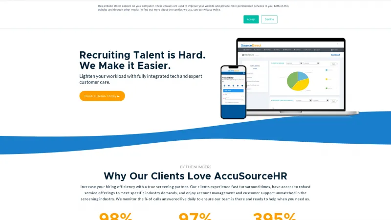 Homepage of AccuSourceHR