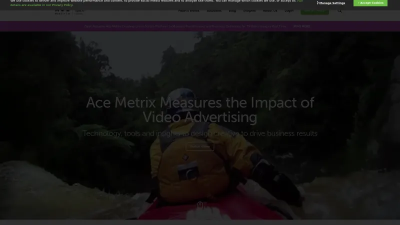 Homepage of Ace Metrix