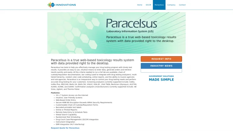 Homepage of Paracelsus