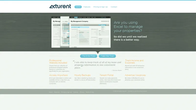 Homepage of Acturent