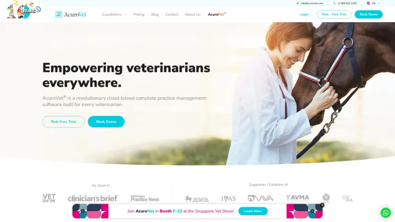 Homepage of AcuroVet