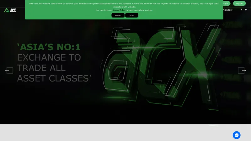 Homepage of ACX