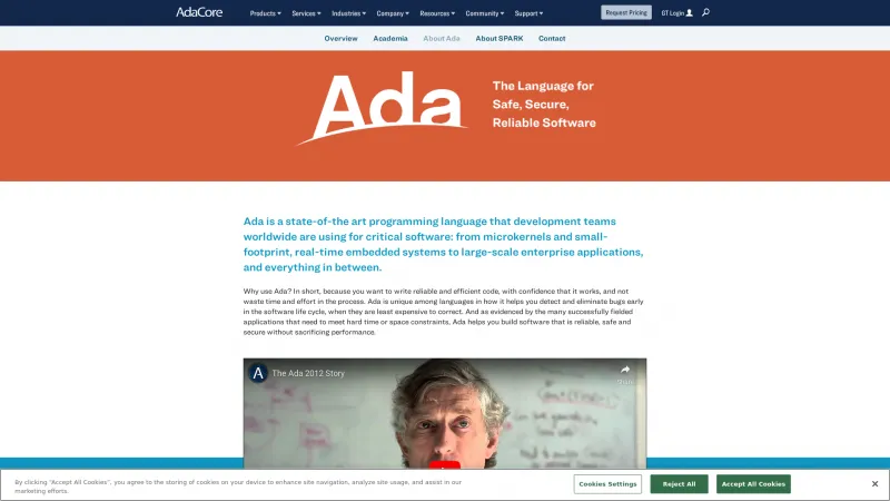 Homepage of Ada