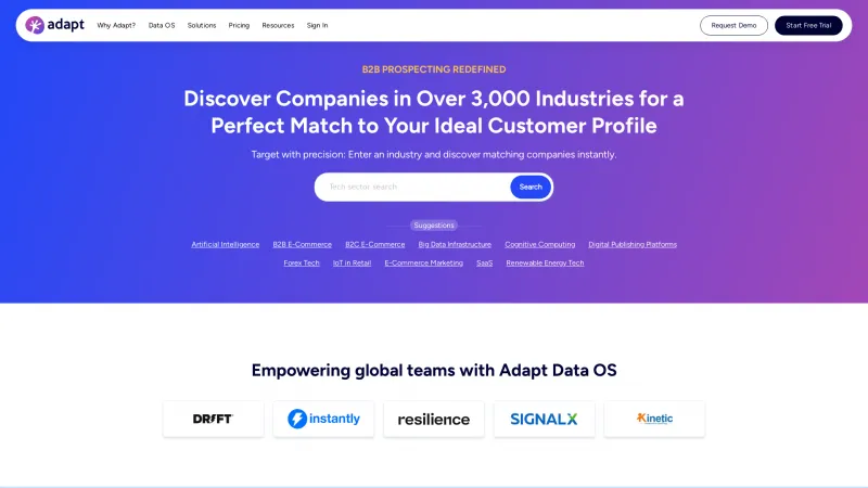 Homepage of Adapt