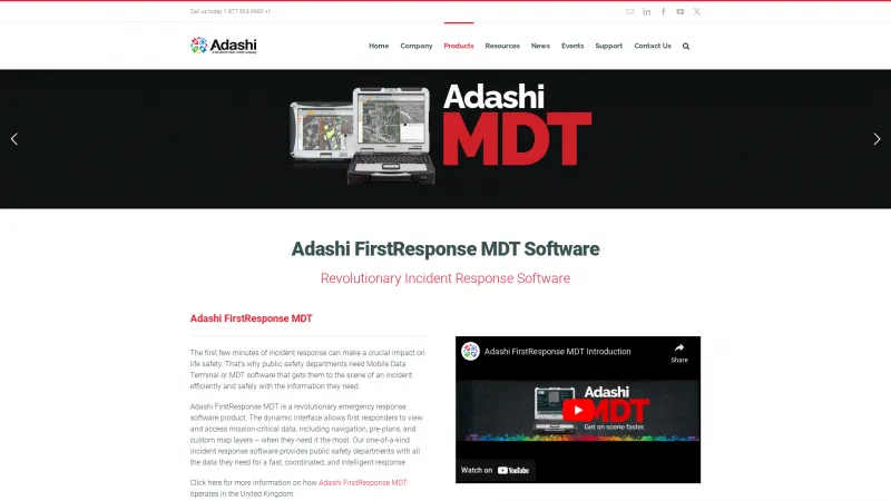 Homepage of Adashi FirstResponse MDT