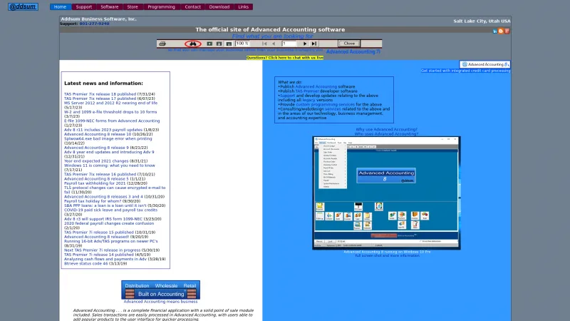 Homepage of Addsum Advanced Accounting