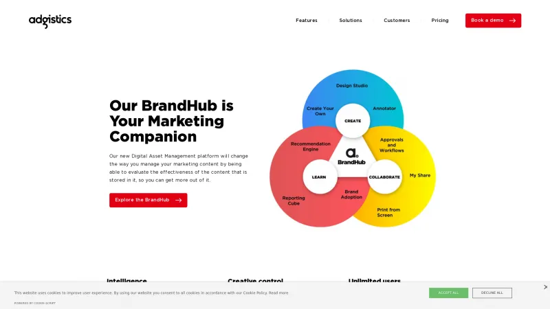 Homepage of Adgistics Brand Hub