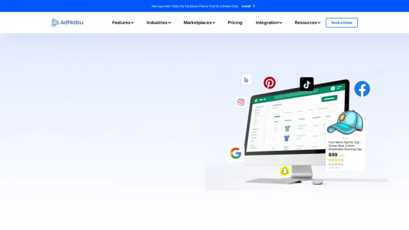 Homepage of AdNabu