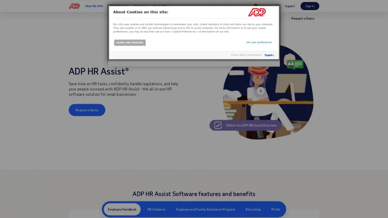 Homepage of ADP HR Assist