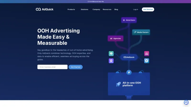 Homepage of AdQuick