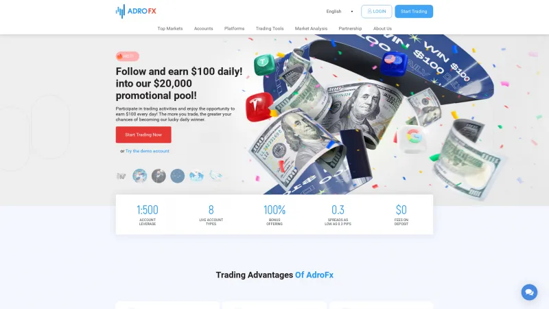 Homepage of AdroFx