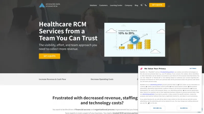 Homepage of MedicsRCM