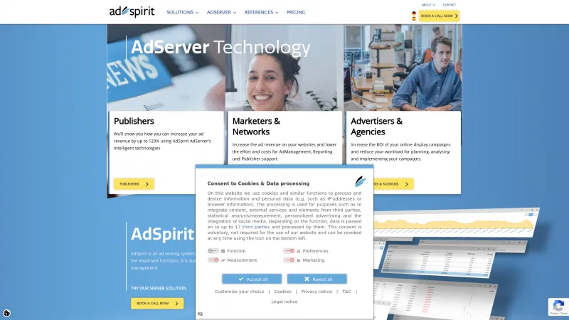 Homepage of AdSpirit AdServer