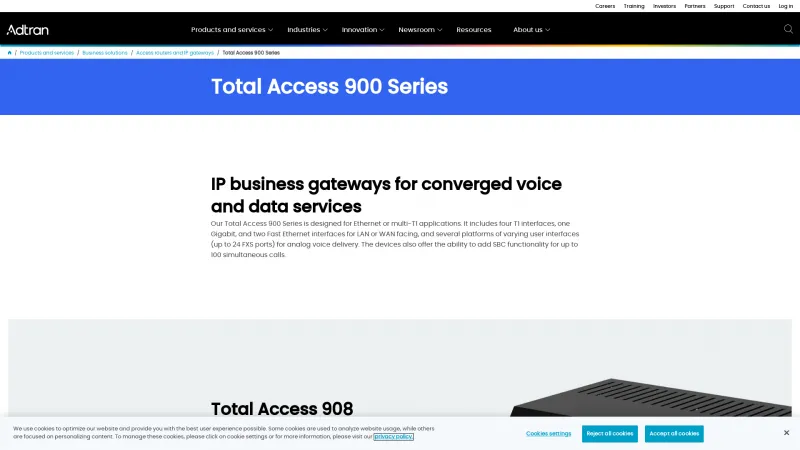 Homepage of Adtran Total Access 900 Series