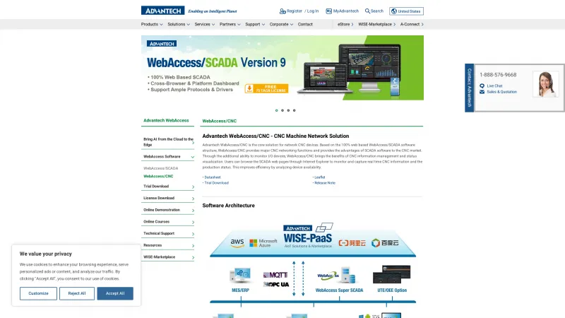 Homepage of Advantech WebAccess/CNC