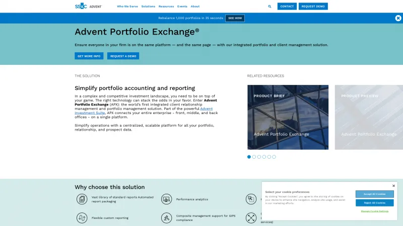 Homepage of Advent Portfolio Exchange