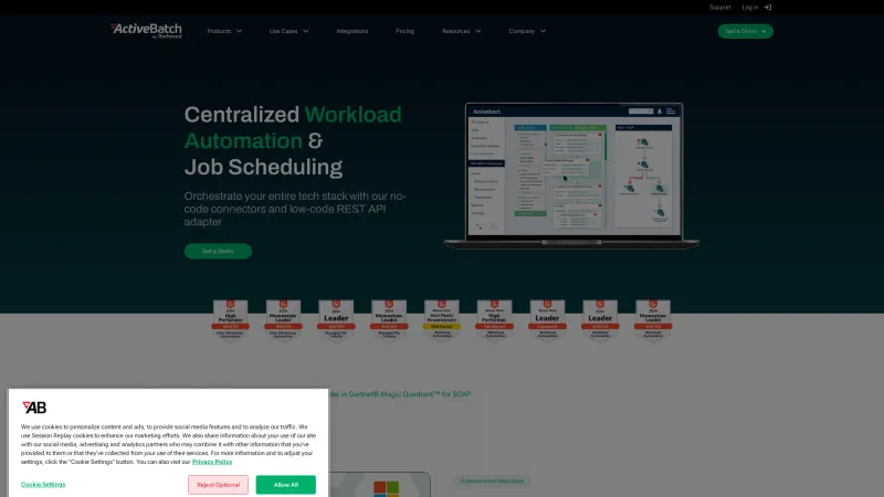Homepage of ActiveBatch Workload Automation