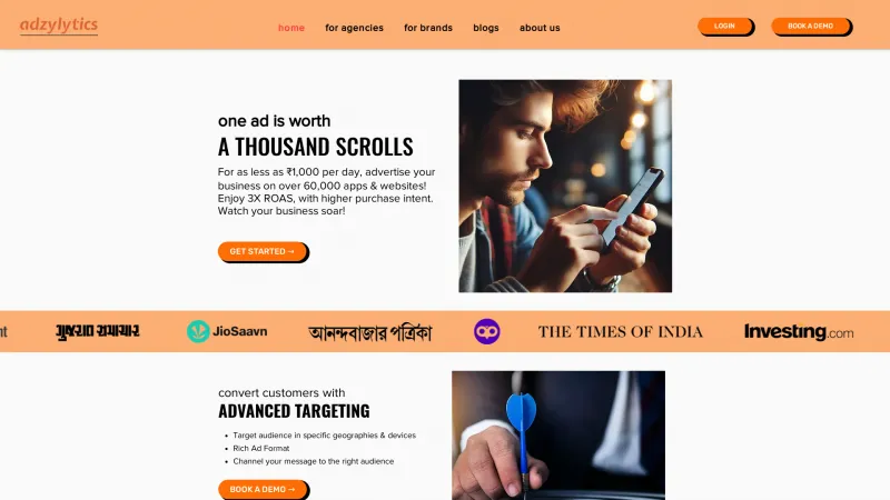 Homepage of Adzylytics