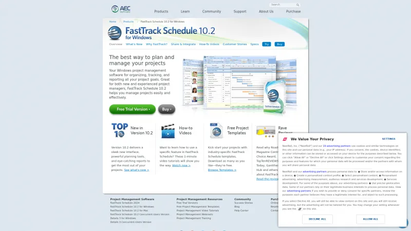 Homepage of FastTrack Schedule