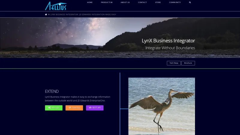 Homepage of LynX Business Integrator