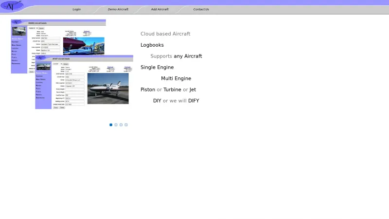 Homepage of AeroTrakr