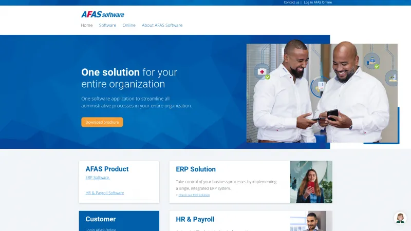 Homepage of AFAS Software