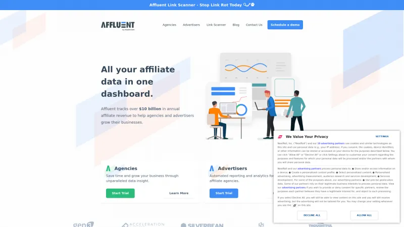 Homepage of Affluent