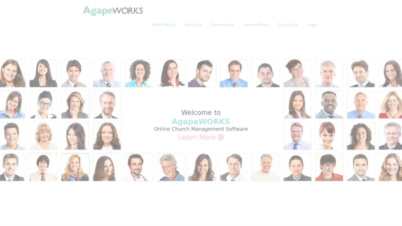 Homepage of AgapeWORKS