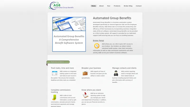 Homepage of Automated Group Benefits