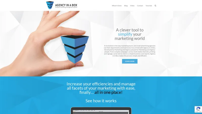 Homepage of Agency In A Box