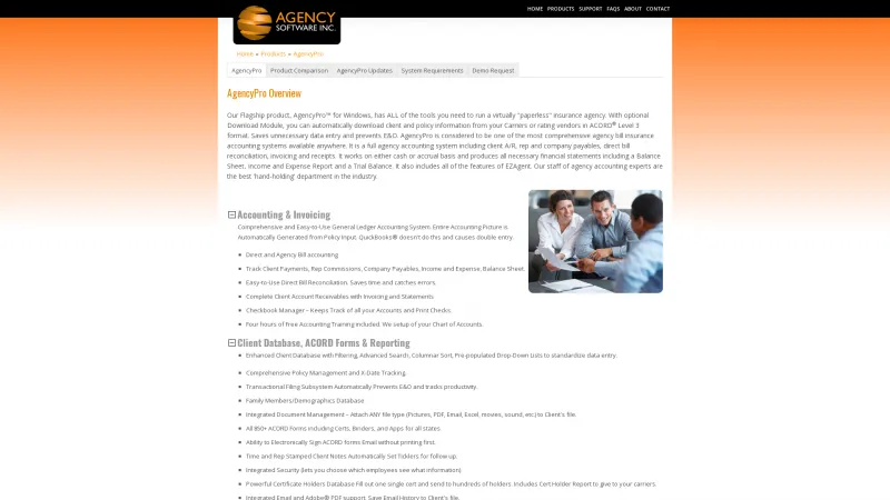 Homepage of AgencyPro