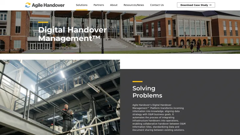 Homepage of Digital Handover Management