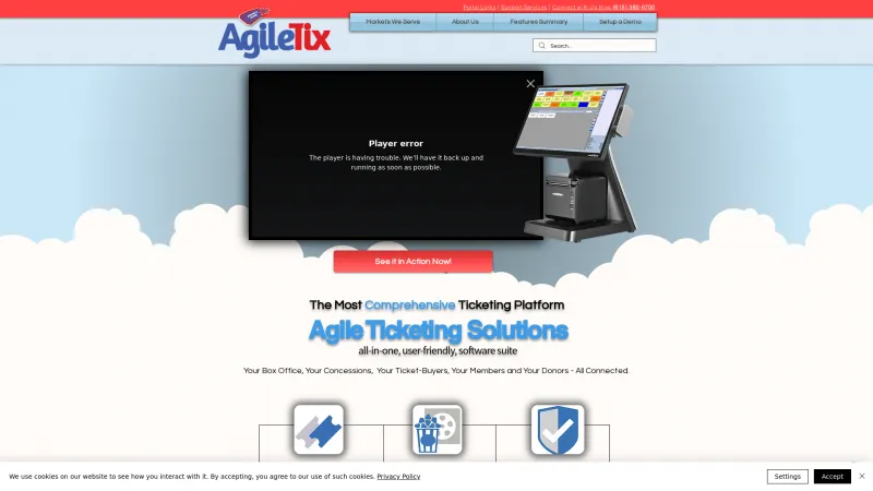 Homepage of Agile Ticketing