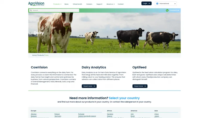 Homepage of CowVision