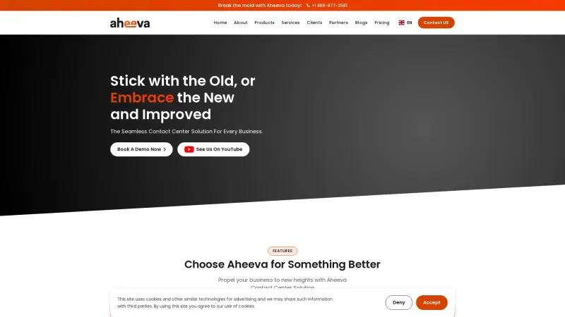 Homepage of Aheeva