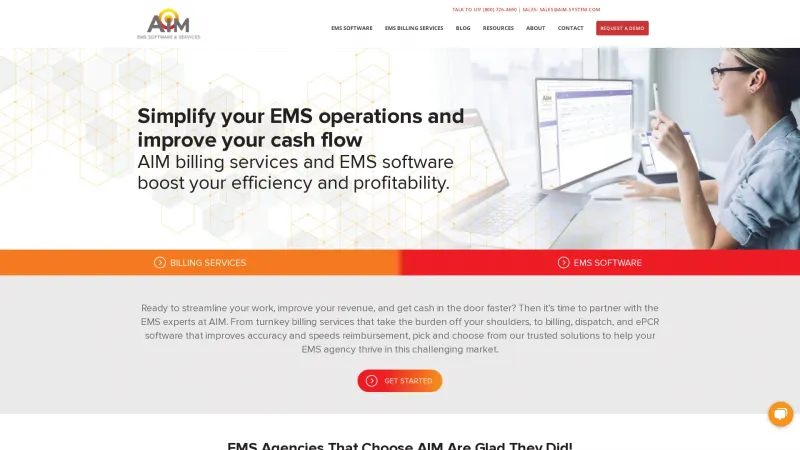 Homepage of AIM EMS Software