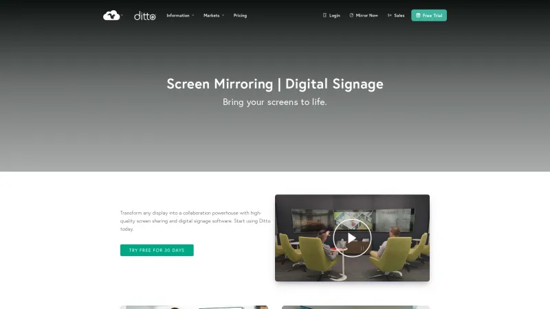 Homepage of Ditto