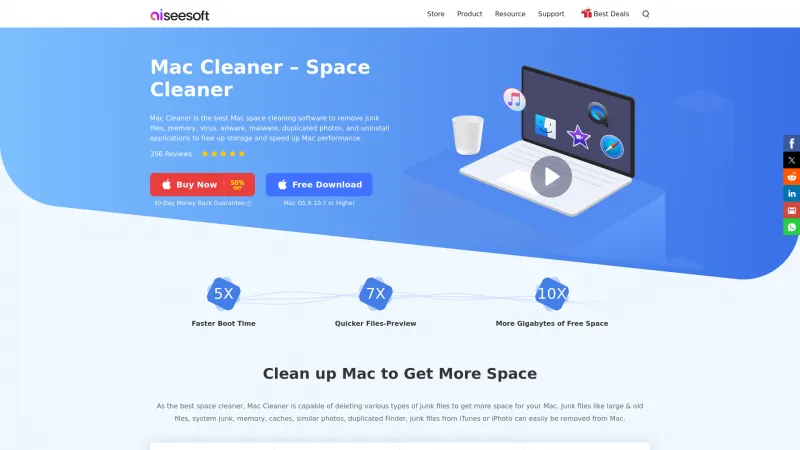 Homepage of Aiseesoft Mac Cleaner