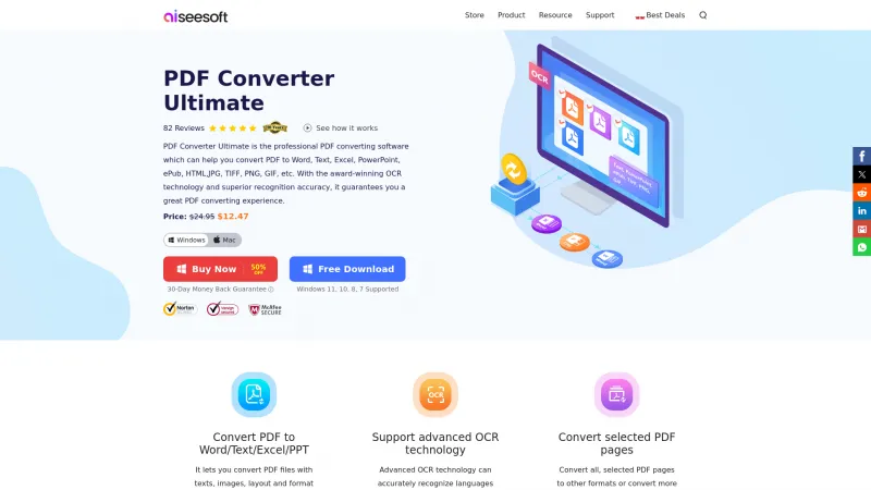 Homepage of Aiseesoft PDF Converter Ultimate