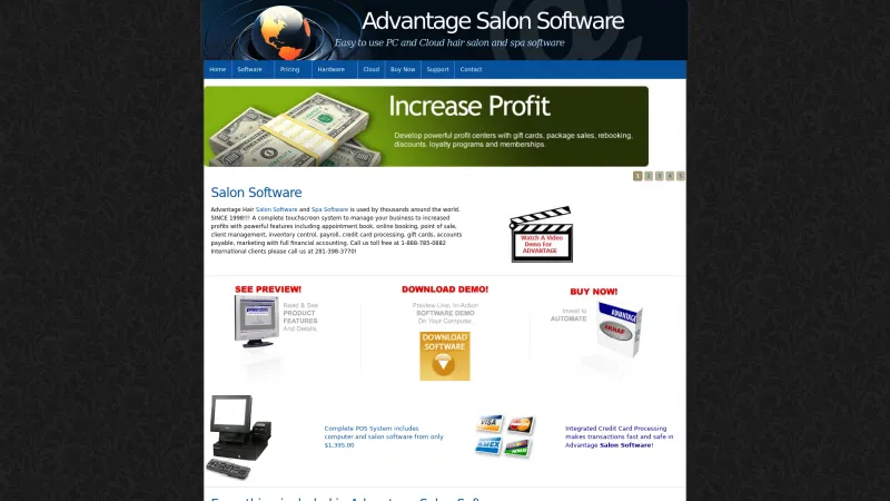 Homepage of Advantage Salon and Spa