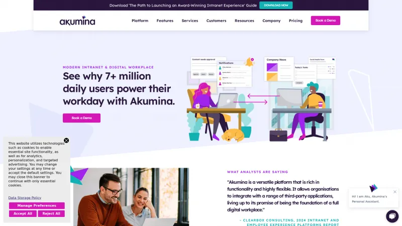 Homepage of Akumina