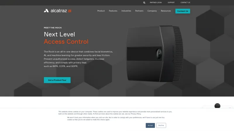 Homepage of Alcatraz AI