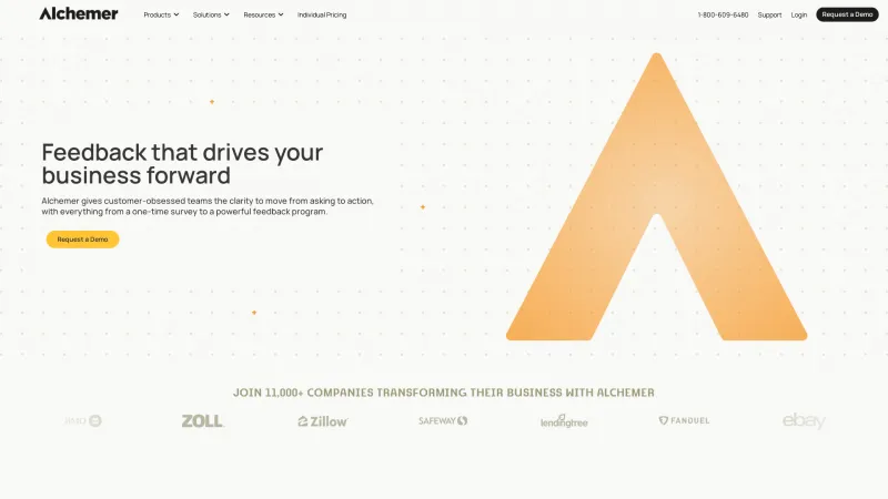 Homepage of Alchemer