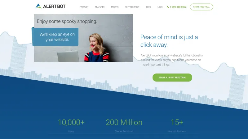 Homepage of AlertBot