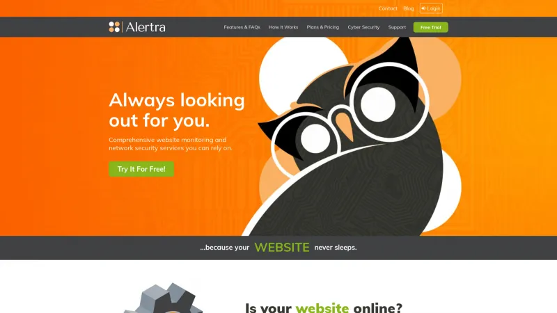 Homepage of Alertra