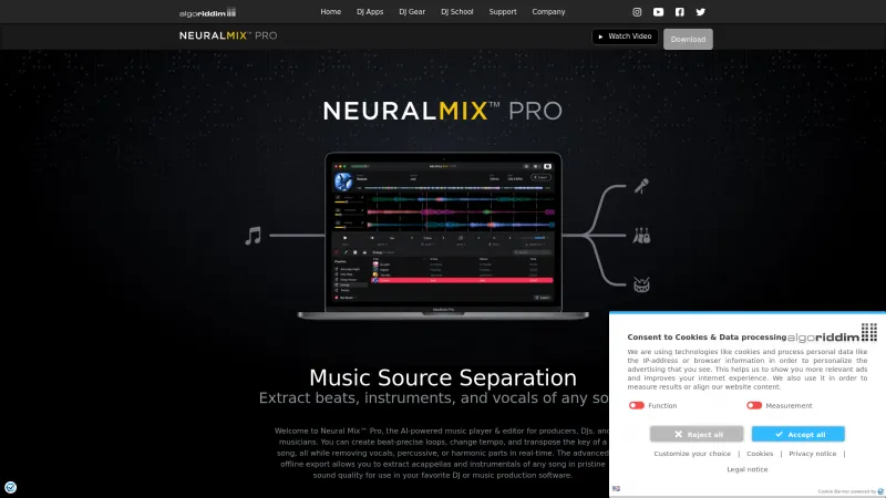 Homepage of Neural Mix Pro